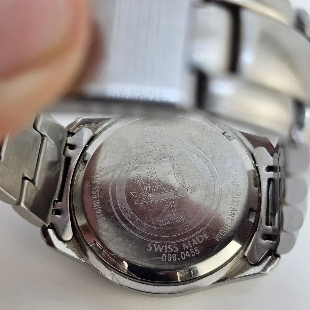 Wenger SKA Watch Men 38MM Blue Dial Day Date Gray‎ Band 6